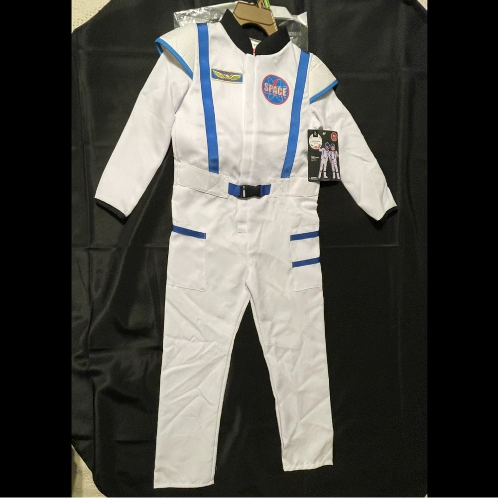 Kids White and Blue Space Suit Costume